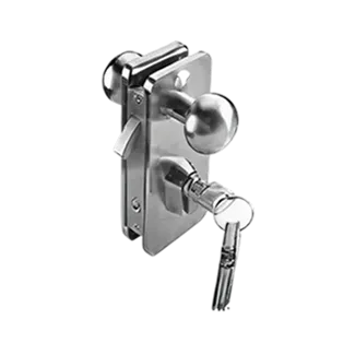 Sliding door lock with knob